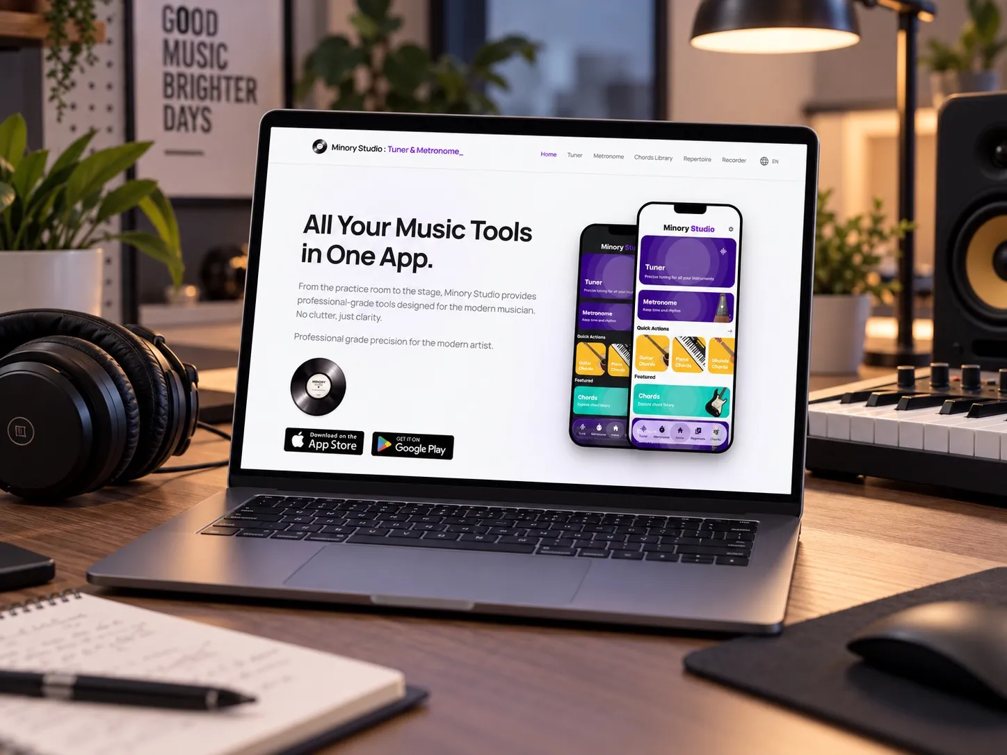Minory Tuner & Metronome mockup 2