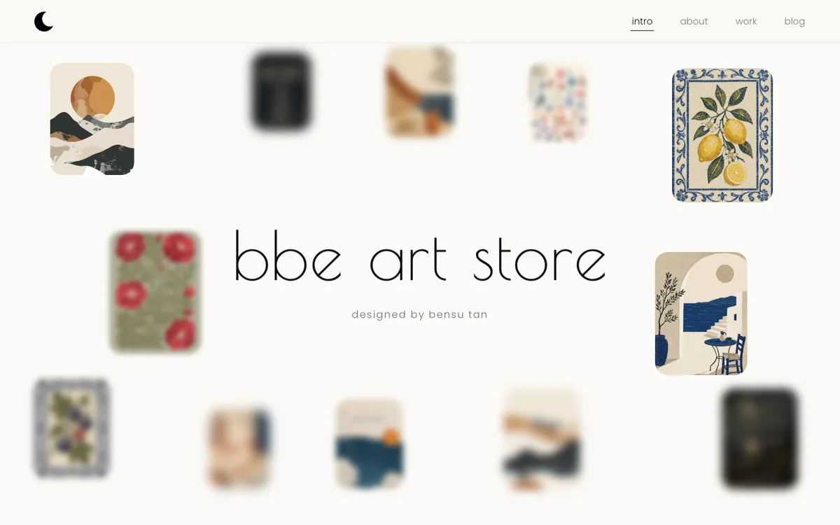 BBE Art Store screen