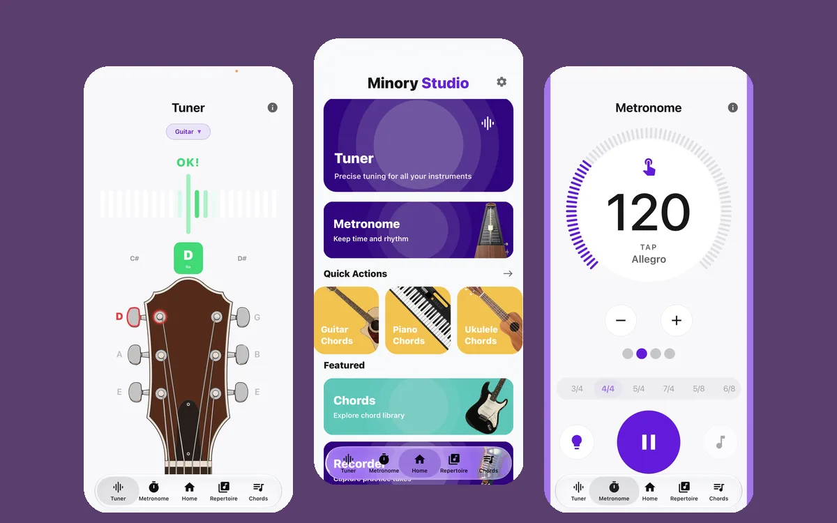 Minory Tuner & Metronome screen