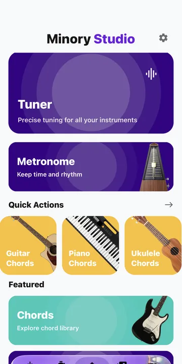 Minory Tuner & Metronome screen